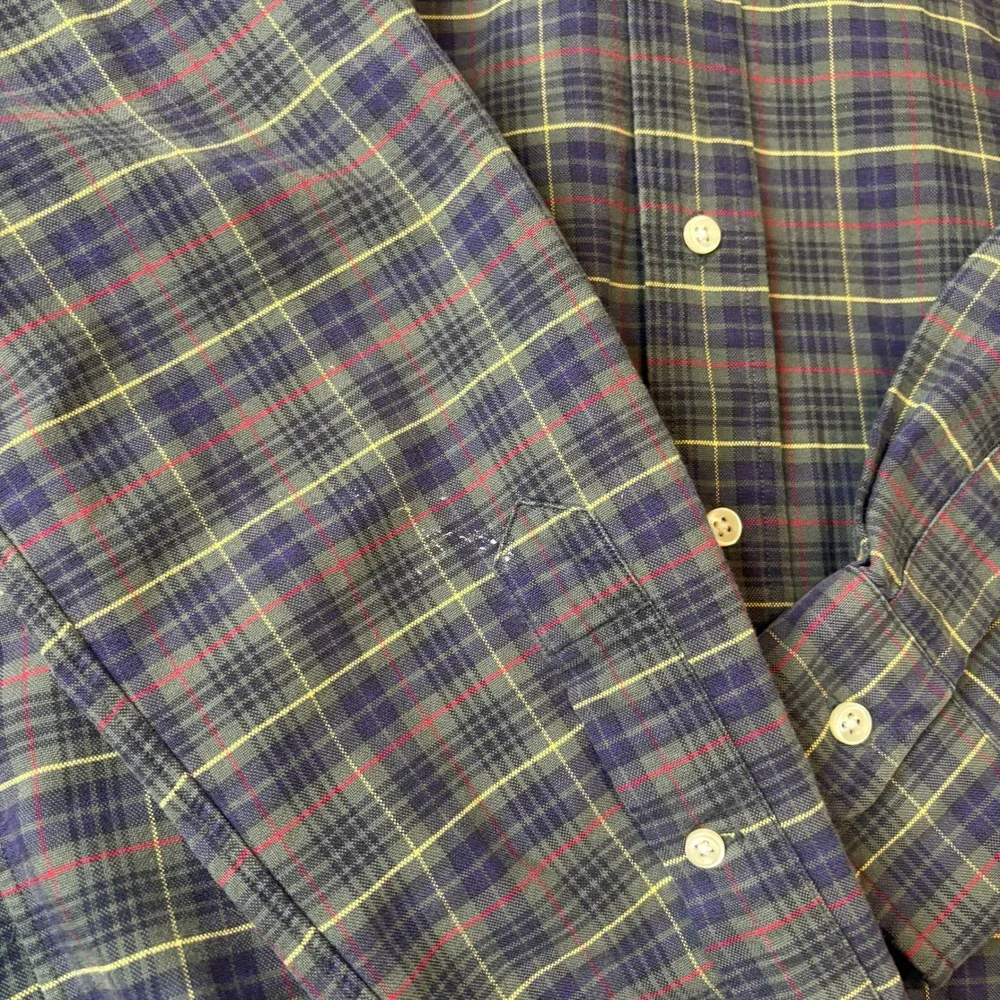 Polo Ralph Lauren Mens Classic Fit Plaid Button Down Shirt Green Navy Red Size M